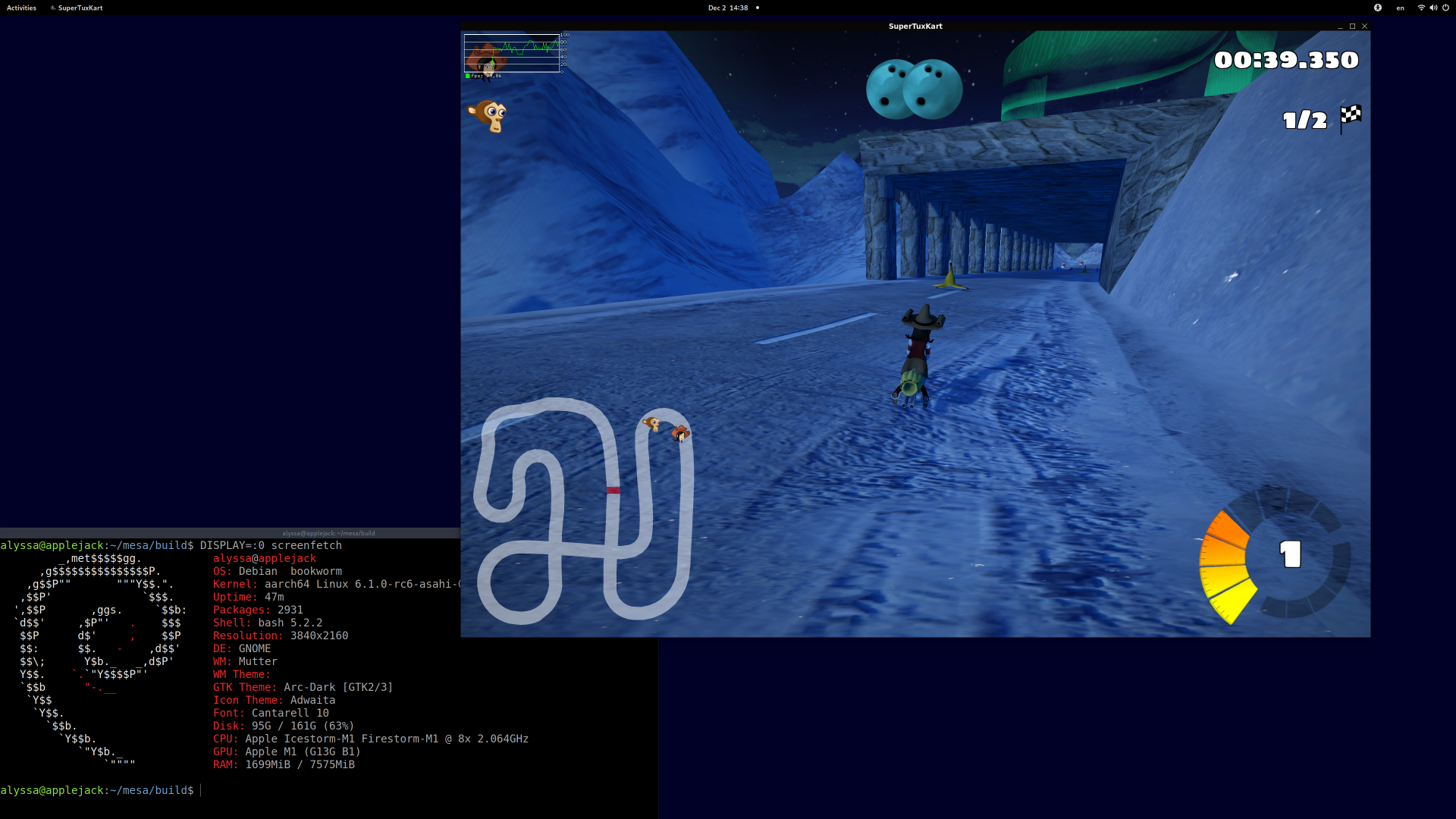 SuperTuxKart&rsquo;s deferred renderer running on an Apple M1