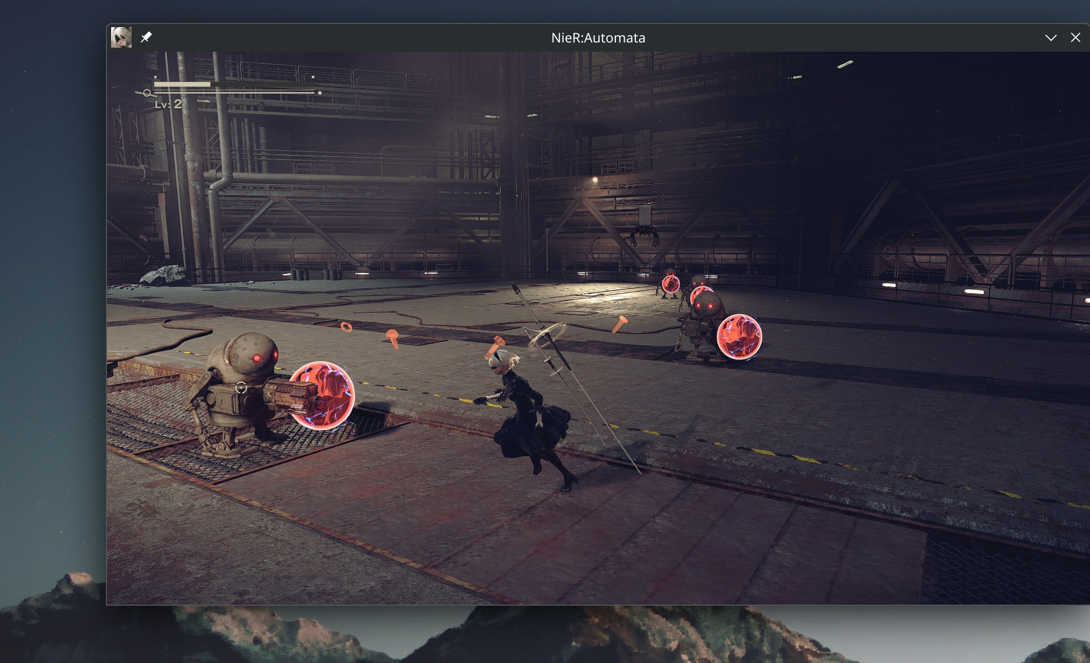 NieR:Automata (2017) running outside of muvm on an M1 Pro MacBook Pro with Gentoo